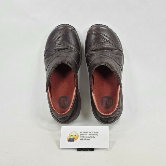 Merrell Promo Patch Bug Casual Slip On Clog Womens Size 6 63796 Brown Red - Picture 6 of 8